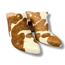 Load image into Gallery viewer, Steve Madden Cow Print Mules – Y2K Inspired Statement Boots (UK 6)