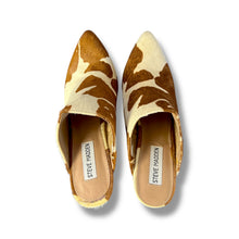 Load image into Gallery viewer, Steve Madden Cow Print Mules – Y2K Inspired Statement Boots (UK 6)