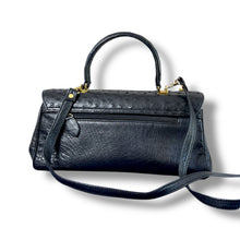 Load image into Gallery viewer, Vintage Ostrich Leather East–West Bag with Gold-Tone Hardware