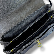 Load image into Gallery viewer, Vintage Ostrich Leather East–West Bag with Gold-Tone Hardware