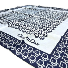 Load image into Gallery viewer, Christian Dior Monogram Silk Scarf, Navy on Ivory – Made in Italy