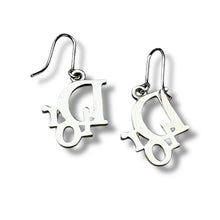 Load image into Gallery viewer, Christian Dior Pink Crystal Logo Drop Earrings, c. Early 2000s