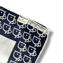Load image into Gallery viewer, Christian Dior Monogram Silk Scarf, Navy on Ivory – Made in Italy