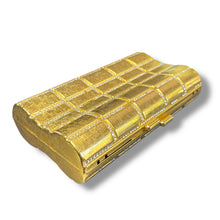 Load image into Gallery viewer, Vintage Scheilan Firenze Gold-Tone Metal Evening Clutch with Rhinestone Detail – Made in Italy, c.1970s–1980s
