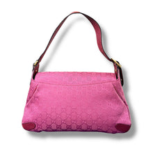 Load image into Gallery viewer, Vintage Gucci GG Canvas Horsebit Shoulder Bag in Pink, Tom Ford Era (c. early 2000s)