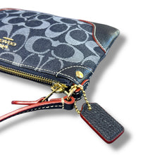 Load image into Gallery viewer, Coach Nolita 15 Signature Denim Mini Shoulder Bag with Red Leather Trim and Gold Hardware – Early 2000s