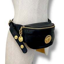 Load image into Gallery viewer, Gianni Versace Black Leather Medusa Belt Bag