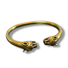 Load image into Gallery viewer, Vintage Brass Twin-Head Bangle – 7cm Diameter