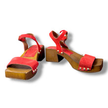 Load image into Gallery viewer, Italian Suede Platform Block Heels – Size 6