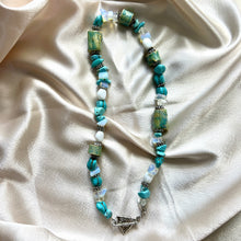 Load image into Gallery viewer, Vintage Artisan Turquoise & Ceramic Bead Necklace