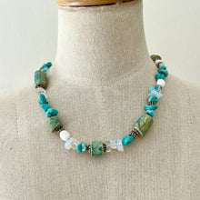 Load image into Gallery viewer, Vintage Artisan Turquoise & Ceramic Bead Necklace
