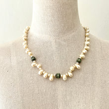 Load image into Gallery viewer, Vintage Freshwater Pearl Necklace with Balinese-Style Silver Beads