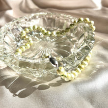 Load image into Gallery viewer, Vintage Olive Green Freshwater Pearl Necklace with 925 Silver Clasp