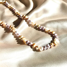 Load image into Gallery viewer, Vintage Multicolour Freshwater Pearl Necklace with Blue Stone Clasp