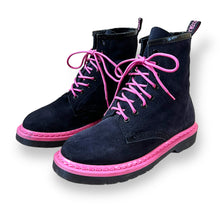 Load image into Gallery viewer, Navy and Pink Suede Doc Martens