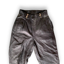 Load image into Gallery viewer, Vintage Black Leather Moto Pants