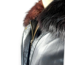 Load image into Gallery viewer, Stunning Leather Coat with Fox Fur Collar