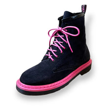 Load image into Gallery viewer, Navy and Pink Suede Doc Martens