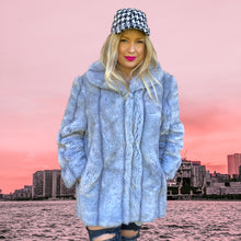 Load image into Gallery viewer, Beautiful Light Gray Vintage Faux Fur Coat