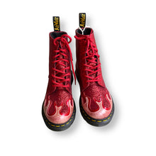 Load image into Gallery viewer, Incredible Glitter Flame Pascal Doc Martens