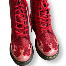 Load image into Gallery viewer, Incredible Glitter Flame Pascal Doc Martens