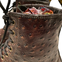 Load image into Gallery viewer, Dr. Martens Vintage Ostrich Embossed 8-Eye Boots in Deep Brown