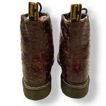 Load image into Gallery viewer, Dr. Martens Vintage Ostrich Embossed 8-Eye Boots in Deep Brown