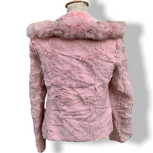 Load image into Gallery viewer, Vintage Blush Pink Rabbit Fur Jacket with Fox Collar