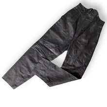 Load image into Gallery viewer, Vintage Black Leather High-Waisted Pants