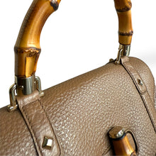 Load image into Gallery viewer, Gucci Bamboo Top Handle Bag in Taupe Pebbled Leather