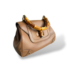 Load image into Gallery viewer, Gucci Bamboo Top Handle Bag in Taupe Pebbled Leather