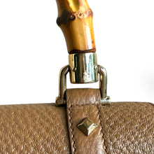 Load image into Gallery viewer, Gucci Bamboo Top Handle Bag in Taupe Pebbled Leather
