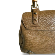 Load image into Gallery viewer, Gucci Bamboo Top Handle Bag in Taupe Pebbled Leather