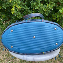 Load image into Gallery viewer, Via La Moda Fern Handbag – Glossy Navy Ostrich Leg Leather (Rare Colorway)