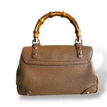 Load image into Gallery viewer, Gucci Bamboo Top Handle Bag in Taupe Pebbled Leather