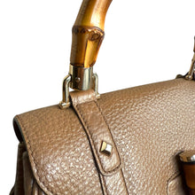 Load image into Gallery viewer, Gucci Bamboo Top Handle Bag in Taupe Pebbled Leather