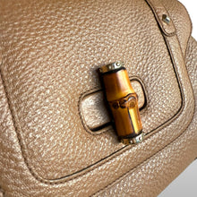 Load image into Gallery viewer, Gucci Bamboo Top Handle Bag in Taupe Pebbled Leather