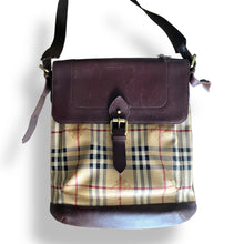 Load image into Gallery viewer, Vintage Burberry Unisex Leather & Nova Check Messenger Bag
