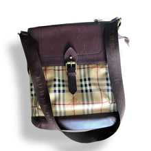 Load image into Gallery viewer, Vintage Burberry Unisex Leather & Nova Check Messenger Bag