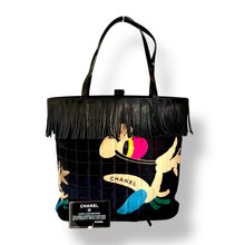 Load image into Gallery viewer, Chanel Beach Print Chocolate Bar Tote – 5-Series, 1997–1999