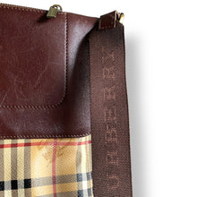 Load image into Gallery viewer, Vintage Burberry Unisex Leather & Nova Check Messenger Bag