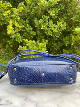 Load image into Gallery viewer, A Via La Moda “Kim” Midnight Blue Ostrich Leg Crossbody