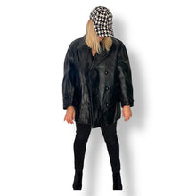Load image into Gallery viewer, Mens Black Leather Over Coat