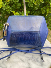 Load image into Gallery viewer, A Via La Moda “Kim” Midnight Blue Ostrich Leg Crossbody
