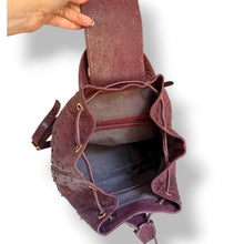 Load image into Gallery viewer, Vintage Chocolate Brown Ostrich Backpack