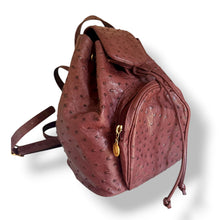 Load image into Gallery viewer, Vintage Chocolate Brown Ostrich Backpack