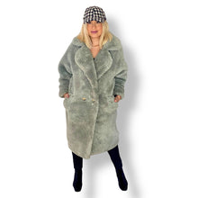 Load image into Gallery viewer, Stunning Icey Blue Faux Fur Coat