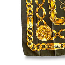 Load image into Gallery viewer, “Not the Real Deal” Chanel Style Chain-Print Silk Scarf – 85 × 85 cm