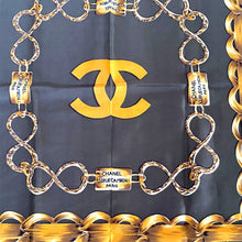 Load image into Gallery viewer, “Not the Real Deal” Chanel Style Chain-Print Silk Scarf – 85 × 85 cm