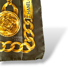 Load image into Gallery viewer, “Not the Real Deal” Chanel Style Chain-Print Silk Scarf – 85 × 85 cm